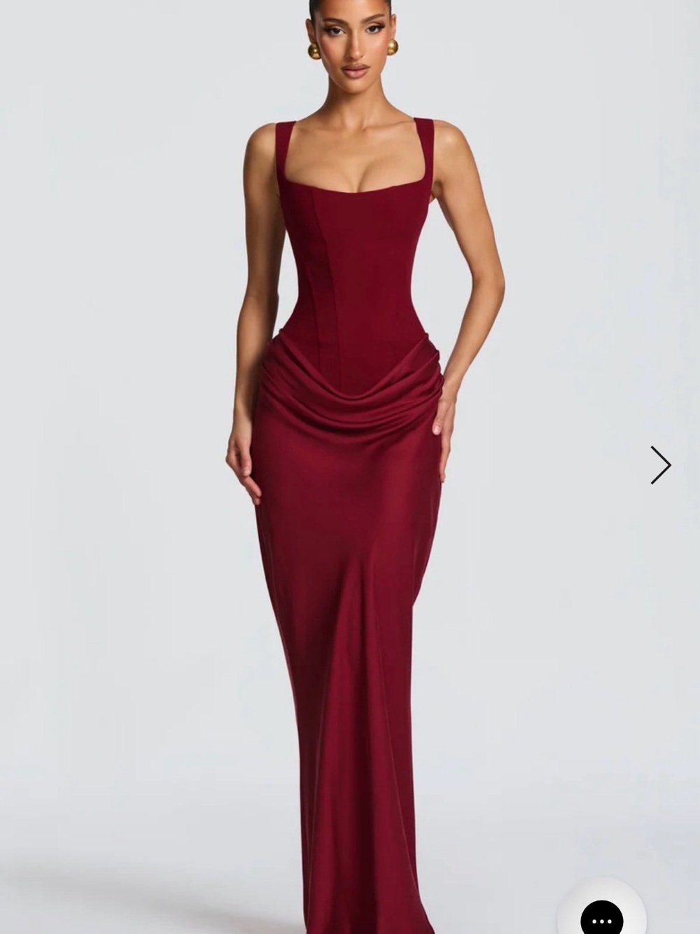 Elegant Burgundy Maxi Dress with Draped Waist